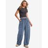 image:imageATHMILE Sweatpants Women 2026 Baggy PullOn Barrel Pants Wide Leg Lounge Drawstring Sweatpants with PocketsBlue