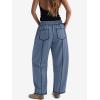 image:imageATHMILE Sweatpants Women 2026 Baggy PullOn Barrel Pants Wide Leg Lounge Drawstring Sweatpants with PocketsBlue