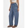 image:imageATHMILE Sweatpants Women 2026 Baggy PullOn Barrel Pants Wide Leg Lounge Drawstring Sweatpants with PocketsBlue