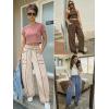 image:imageATHMILE Sweatpants Women 2026 Baggy PullOn Barrel Pants Wide Leg Lounge Drawstring Sweatpants with PocketsBlue