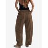 image:imageATHMILE Sweatpants Women 2026 Baggy PullOn Barrel Pants Wide Leg Lounge Drawstring Sweatpants with PocketsCoffee