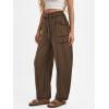image:imageATHMILE Sweatpants Women 2026 Baggy PullOn Barrel Pants Wide Leg Lounge Drawstring Sweatpants with PocketsCoffee