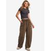 image:imageATHMILE Sweatpants Women 2026 Baggy PullOn Barrel Pants Wide Leg Lounge Drawstring Sweatpants with PocketsCoffee