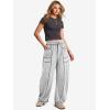 image:imageATHMILE Sweatpants Women 2026 Baggy PullOn Barrel Pants Wide Leg Lounge Drawstring Sweatpants with PocketsLight Grey