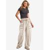 image:imageATHMILE Sweatpants Women 2026 Baggy PullOn Barrel Pants Wide Leg Lounge Drawstring Sweatpants with PocketsLight Khaki