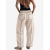 image:imageATHMILE Sweatpants Women 2026 Baggy PullOn Barrel Pants Wide Leg Lounge Drawstring Sweatpants with PocketsLight Khaki