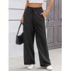 image:imageATHMILE Wide Leg Sweatpants High Waisted Double Waisted Baggy Sweat Pants Fashion Teen Girl Drawstring Athletic JoggersBlack