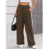image:imageATHMILE Wide Leg Sweatpants High Waisted Double Waisted Baggy Sweat Pants Fashion Teen Girl Drawstring Athletic JoggersBrown