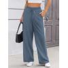 image:imageATHMILE Wide Leg Sweatpants High Waisted Double Waisted Baggy Sweat Pants Fashion Teen Girl Drawstring Athletic JoggersGrey Blue
