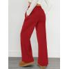 image:imageATHMILE Wide Leg Sweatpants High Waisted Double Waisted Baggy Sweat Pants Fashion Teen Girl Drawstring Athletic JoggersRed