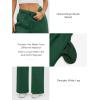 image:imageATHMILE Womens Sweatpants 2026 Fall Baggy Wide Leg Sweatpant Fleece Lined Straight Leg Sweat PantsDark Green