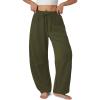 image:imageATHMILE Barrel Sweatpants Women Fall Fashion Wide Leg Pants 2026 Baggy Lounge Comfy Flowy Sweat Pants with PocketsArmy Green