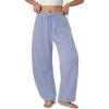 image:imageATHMILE Barrel Sweatpants Women Fall Fashion Wide Leg Pants 2026 Baggy Lounge Comfy Flowy Sweat Pants with PocketsLight Blue