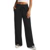 image:imageATHMILE Wide Leg Sweatpants High Waisted Double Waisted Baggy Sweat Pants Fashion Teen Girl Drawstring Athletic JoggersBlack