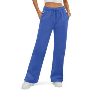 image:imageATHMILE Womens Sweatpants 2026 Fall Baggy Wide Leg Sweatpant Fleece Lined Straight Leg Sweat PantsBlue