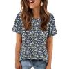 image:imageATHMILE Womens T Shirt Summer Tops Short Sleeve Fashion School Teachers Clothes 2026 Spring Beach Vacation TrendyBlueflower