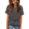 image:imageATHMILE Womens T Shirt Summer Tops Short Sleeve Fashion School Teachers Clothes 2026 Spring Beach Vacation TrendyGreyleopard
