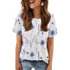 image:imageATHMILE Womens T Shirt Summer Tops Short Sleeve Fashion School Teachers Clothes 2026 Spring Beach Vacation TrendyWhiteblueflower