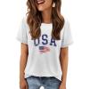 image:imageATHMILE Womens T Shirt Summer Tops Short Sleeve Fashion School Teachers Clothes 2026 Spring Beach Vacation TrendyWhiteusa