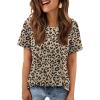image:imageATHMILE Womens T Shirt Summer Tops Short Sleeve Fashion School Teachers Clothes 2026 Spring Beach Vacation TrendyYellowleopard