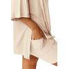 image:imageATHMILE Womens Two Piece Short Lounge Sets Spring Summer Casual Oversized Shirts Airport Travel Outfit Beach Vacation 2026Beige