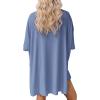 image:imageATHMILE Womens Two Piece Short Lounge Sets Spring Summer Casual Oversized Shirts Airport Travel Outfit Beach Vacation 2026Blue