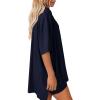 image:imageATHMILE Womens Two Piece Short Lounge Sets Spring Summer Casual Oversized Shirts Airport Travel Outfit Beach Vacation 2026Navy