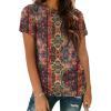 image:imageATHMILE Womens T Shirt Summer Tops Short Sleeve Fashion School Teachers Clothes 2026 Spring Beach Vacation TrendyPaisley