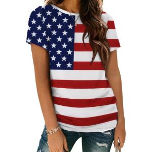 image:imageATHMILE Womens T Shirt Summer Tops Short Sleeve Fashion School Teachers Clothes 2026 Spring Beach Vacation TrendyUsaflag