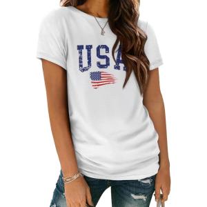 image:imageATHMILE Womens T Shirt Summer Tops Short Sleeve Fashion School Teachers Clothes 2026 Spring Beach Vacation TrendyWhiteusa