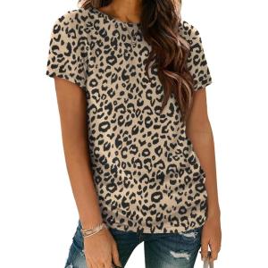 image:imageATHMILE Womens T Shirt Summer Tops Short Sleeve Fashion School Teachers Clothes 2026 Spring Beach Vacation TrendyYellowleopard