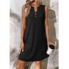 image:imageATHMILE Summer Dresses for Women 2026 Beach Vacation Clothes V Neck Henley Button Holiday Sundresses Pockets Date OutfitsBlack