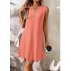 image:imageATHMILE Summer Dresses for Women 2026 Beach Vacation Clothes V Neck Henley Button Holiday Sundresses Pockets Date OutfitsCoral
