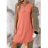 image:imageATHMILE Summer Dresses for Women 2026 Beach Vacation Clothes V Neck Henley Button Holiday Sundresses Pockets Date OutfitsCoral
