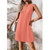 image:imageATHMILE Summer Dresses for Women 2026 Beach Vacation Clothes V Neck Henley Button Holiday Sundresses Pockets Date OutfitsCoral
