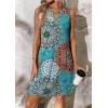 image:imageATHMILE Summer Dresses for Women 2026 Beach Vacation Clothes V Neck Henley Button Holiday Sundresses Pockets Date OutfitsLake Blue Sunflower