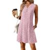 image:imageATHMILE Summer Dresses for Women 2026 Beach Vacation Clothes V Neck Henley Button Holiday Sundresses Pockets Date OutfitsPink Polka Dots