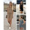 image:imageATHMILE Womens Two Piece Short Sets Summer V Neck Travel Outfits Sweatsuits Sleeveless Lounge Sets TracksuitNavy