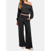 image:imageATHMILE Womens Wide Leg Sweatpants High Waisted Baggy Lounge Pants with Pockets Drawstring Comfy Casual Athletic PalazzoBlack