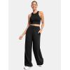 image:imageATHMILE Womens Wide Leg Sweatpants High Waisted Baggy Lounge Pants with Pockets Drawstring Comfy Casual Athletic PalazzoBlack