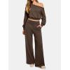 image:imageATHMILE Womens Wide Leg Sweatpants High Waisted Baggy Lounge Pants with Pockets Drawstring Comfy Casual Athletic PalazzoCoffee Brown