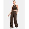 image:imageATHMILE Womens Wide Leg Sweatpants High Waisted Baggy Lounge Pants with Pockets Drawstring Comfy Casual Athletic PalazzoCoffee Brown