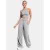 image:imageATHMILE Womens Wide Leg Sweatpants High Waisted Baggy Lounge Pants with Pockets Drawstring Comfy Casual Athletic PalazzoGrey
