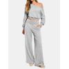 image:imageATHMILE Womens Wide Leg Sweatpants High Waisted Baggy Lounge Pants with Pockets Drawstring Comfy Casual Athletic PalazzoGrey