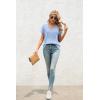 image:imageATHMILE T Shirts Short Sleeve V Neck Tees for Women Fashion Tops Trendy Lightweight Casual Summer Outfits Clothes 2026 BeachIce Bue