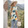 image:imageATHMILE T Shirts Short Sleeve V Neck Tees for Women Fashion Tops Trendy Lightweight Casual Summer Outfits Clothes 2026 BeachMulti Teal
