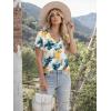 image:imageATHMILE T Shirts Short Sleeve V Neck Tees for Women Fashion Tops Trendy Lightweight Casual Summer Outfits Clothes 2026 BeachMulti Teal