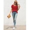 image:imageATHMILE T Shirts Short Sleeve V Neck Tees for Women Fashion Tops Trendy Lightweight Casual Summer Outfits Clothes 2026 BeachRed