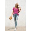 image:imageATHMILE T Shirts Short Sleeve V Neck Tees for Women Fashion Tops Trendy Lightweight Casual Summer Outfits Clothes 2026 BeachRose Red
