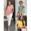 image:imageATHMILE T Shirts Short Sleeve V Neck Tees for Women Fashion Tops Trendy Lightweight Casual Summer Outfits Clothes 2026 BeachTiedye Coral